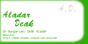 aladar deak business card