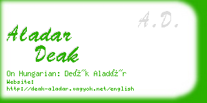 aladar deak business card